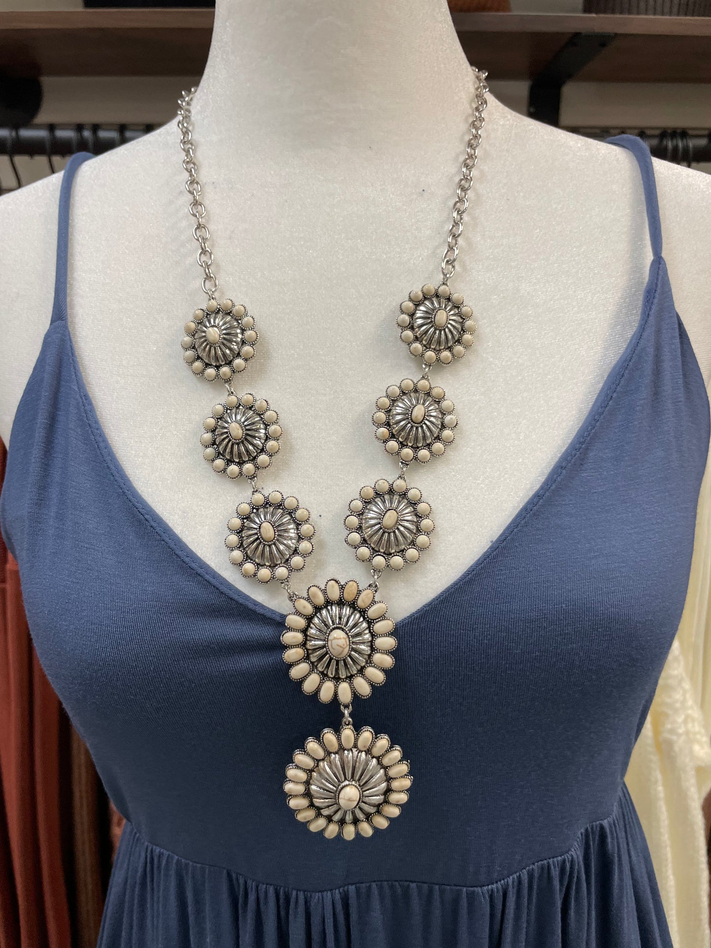 Flower Necklace and Earring Set