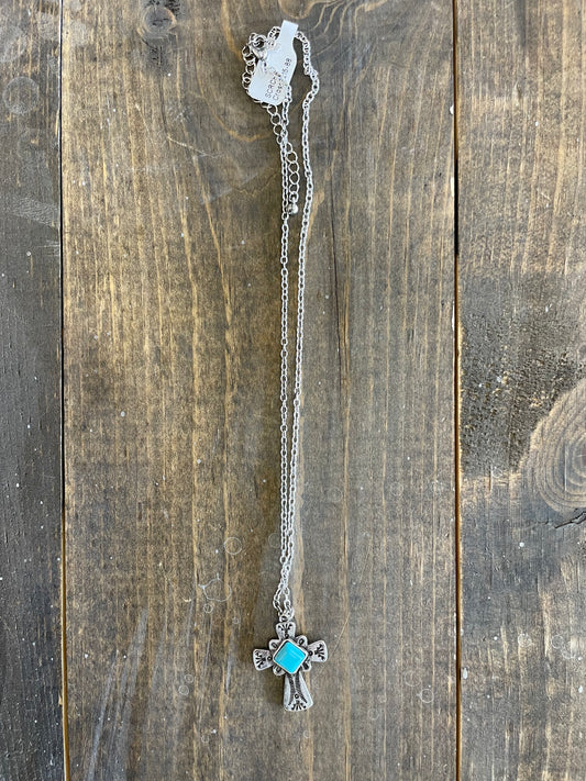Tear Drop Cross Necklace
